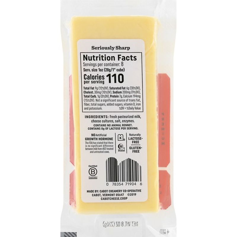 Cabot Creamery Seriously Sharp Cheddar Cheese (8 oz) from ALDI Instacart