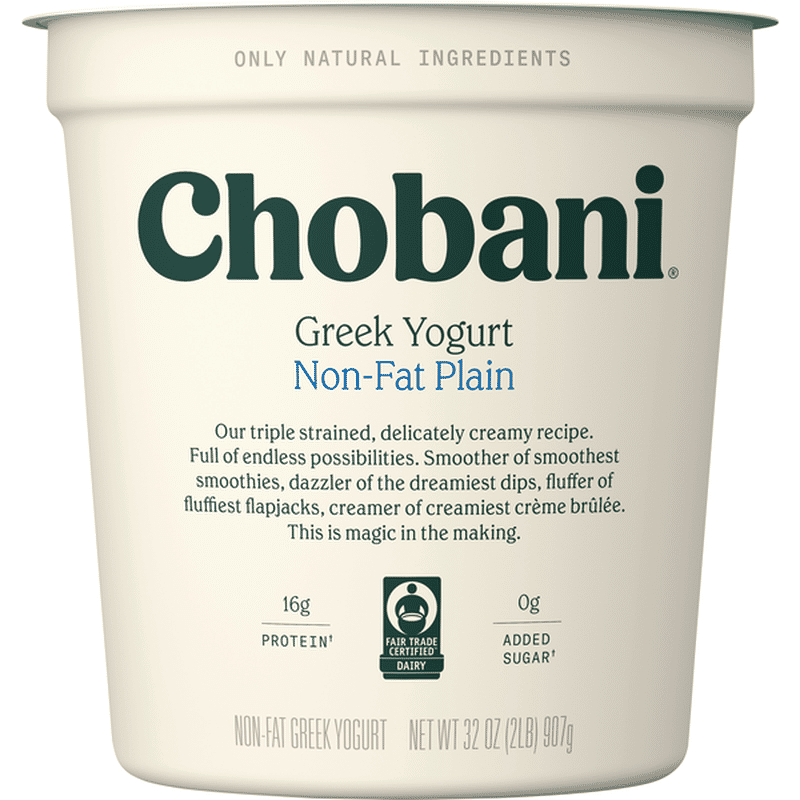 Chobani Yogurt, Greek, NonFat, Plain (32 oz) Delivery or Pickup Near