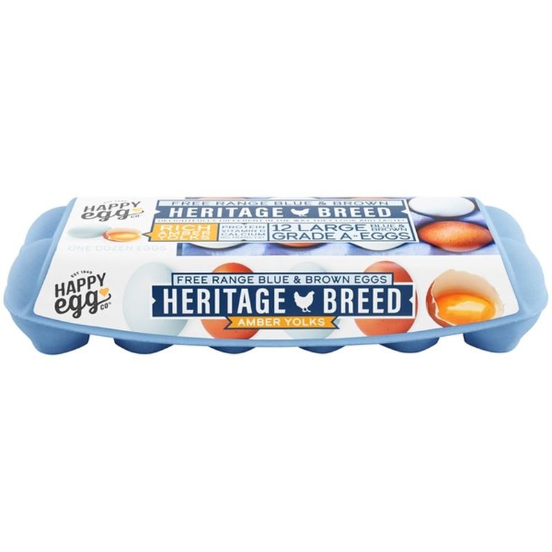 Happy Egg Co Heritage Breed Blue & Brown Free Range Large Grade A Eggs ...