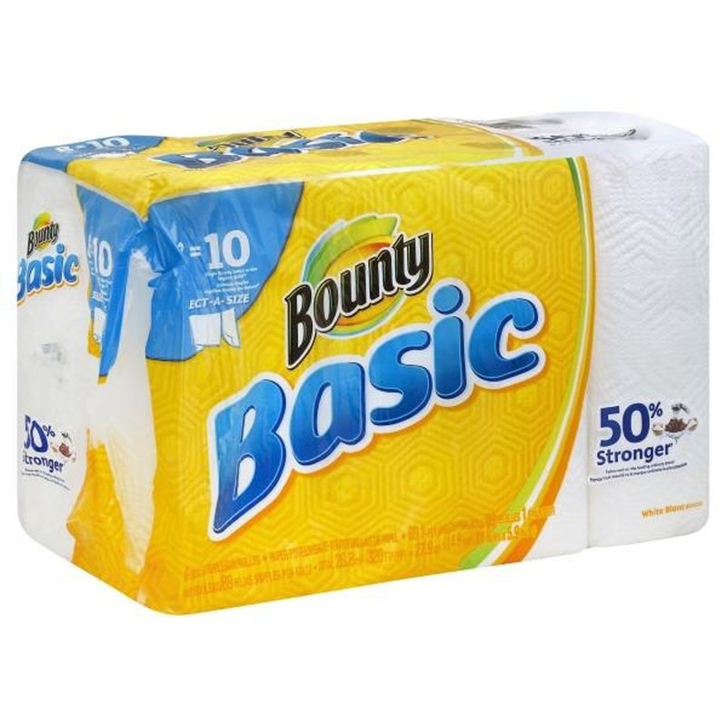 Bounty Basic Bounty Basic Select-A-Size Paper Towels, White, 8 Large ...