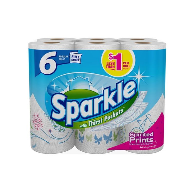 Sparkle Regular Roll Printed Paper Towel (6 ct) Instacart