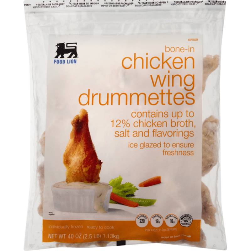 Food Lion Chicken Wing, BoneIn, Drummettes, Bag (40 oz) Instacart