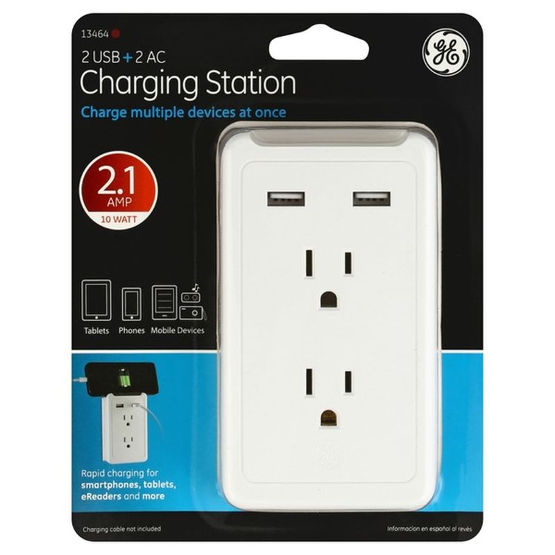 General Electric White 2 USB Port & 2 AC Outlet Charging Station