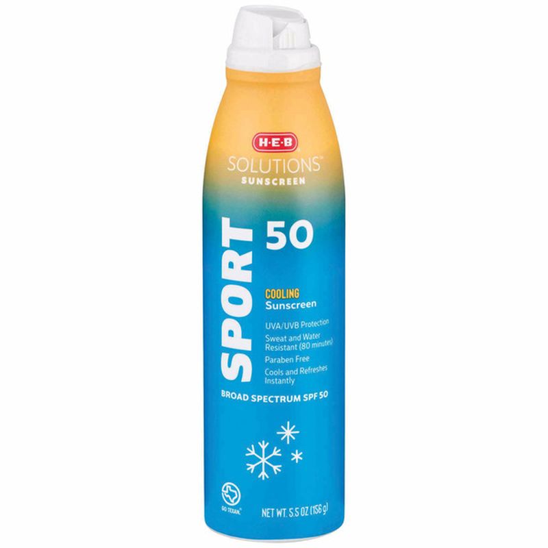 H-E-B Solutions Cooling Sport Broad Spectrum Sunscreen Spray Spf 50
