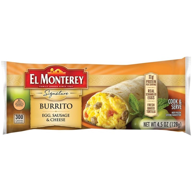 EL Monterey Signature Egg, Sausage & Cheese Burrito (128 g) Instacart