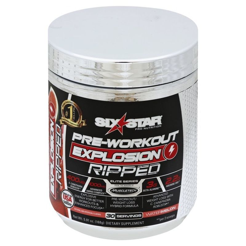 Six Star Pre Workout Explosion Ripped Watermelon 5 91 Oz Delivery Or Pickup Near Me Instacart