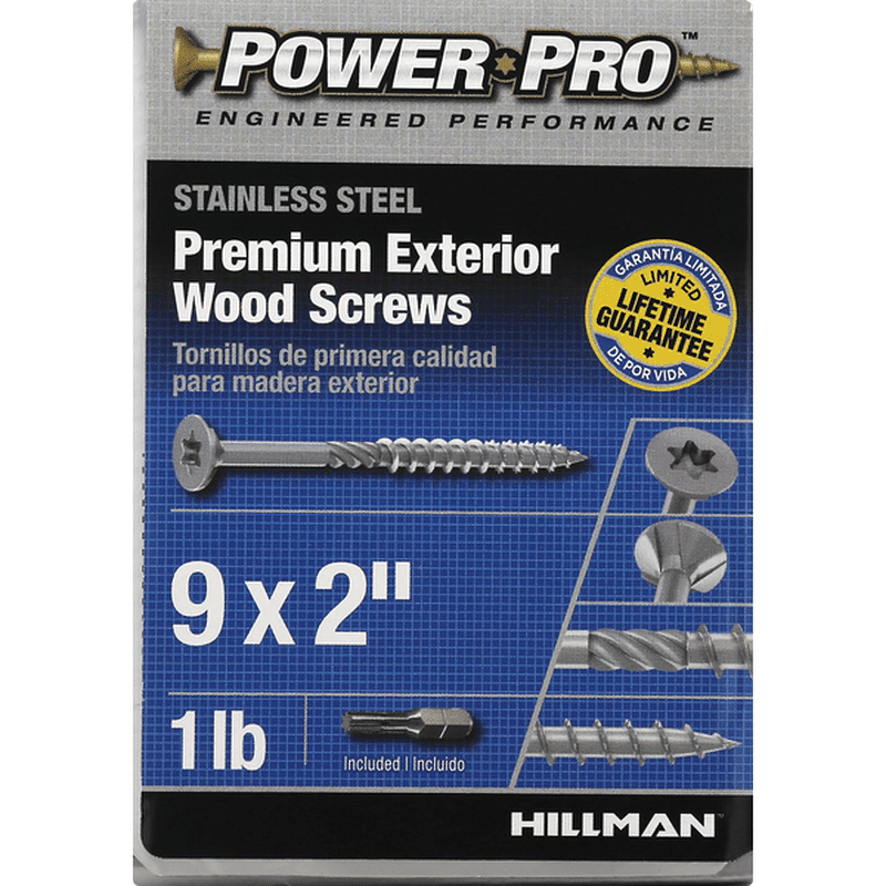 Power Pro Wood Screws, Premium Exterior, 2 Inch (152 each) Instacart