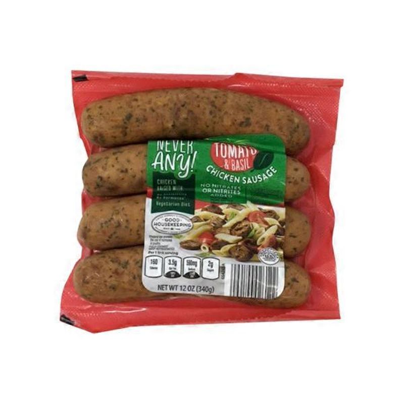 Never Any! Tomato Basil Chicken Sausage (12 oz) from ALDI - Instacart