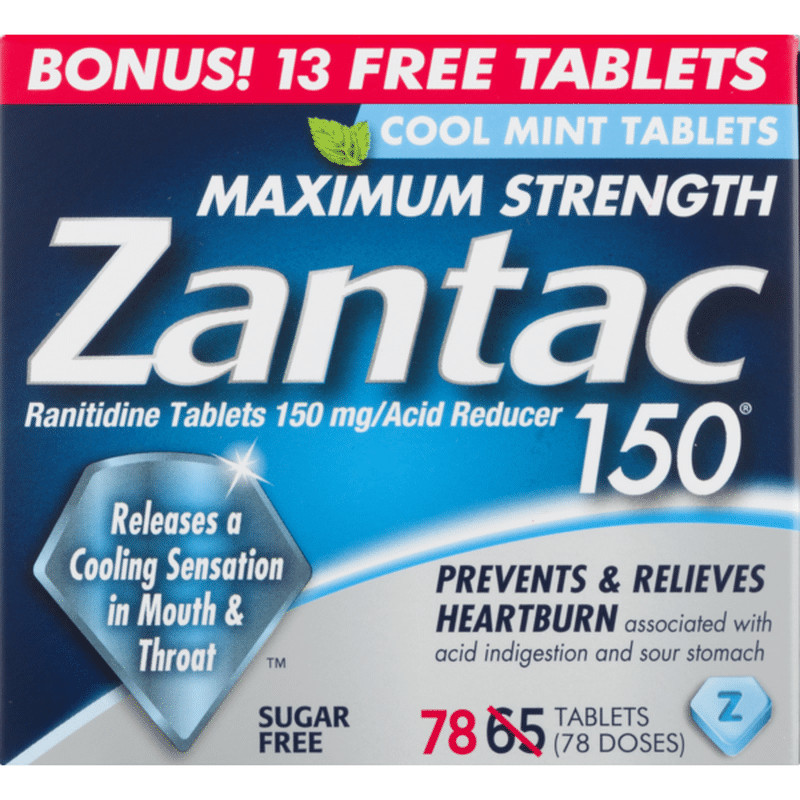 Zantac 150 Maximum Strength Cool Mint (78 ct) Instacart