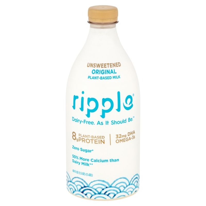 ripple Pea Milk, Nutritious, Unsweetened Original (48 oz) Instacart