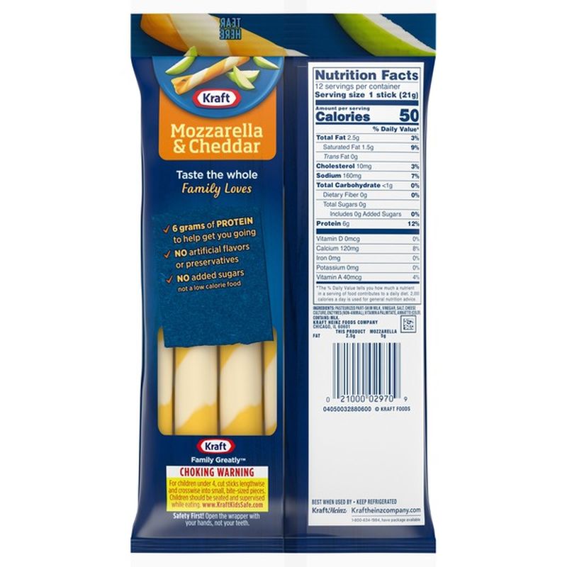 Kraft 2 Mozzarella & Cheddar Twists String Cheese Sticks