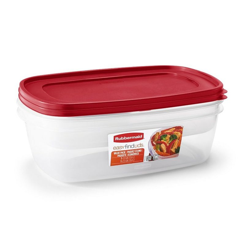 Rubbermaid Clear & Red Easy Find Lids Food Storage Containers
