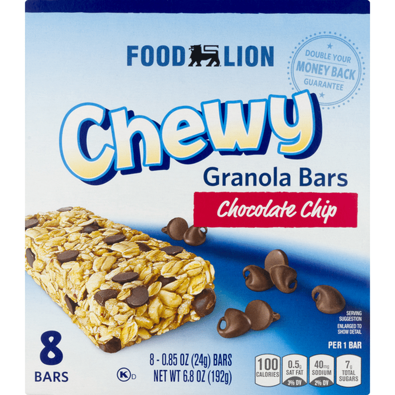 Food Lion Granola Bars, Chewy, Chocolate Chip (8 each) Instacart