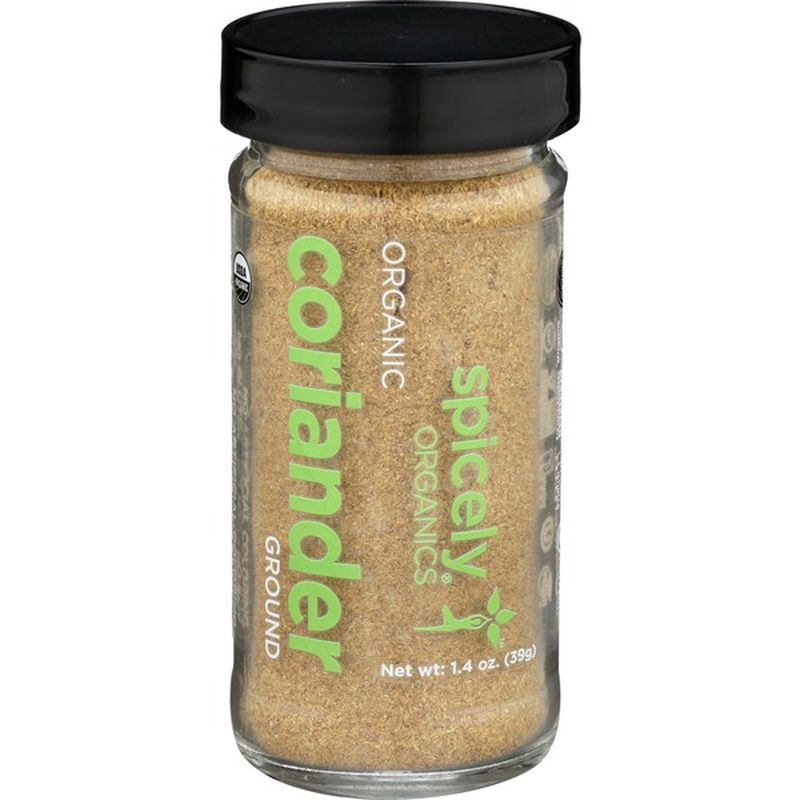 Spicely Spices, Coriander Seed, Ground, Organic, Jar