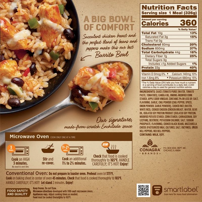 Marie Callender's Red Chili Grilled Chicken Burrito Bowl (11.5 oz ...