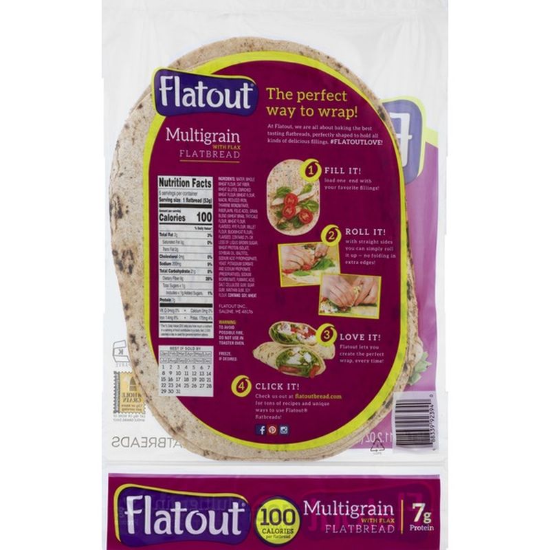 Flatout Flatbread Wraps, MultiGrain, with Flax (1.86 oz) from Safeway
