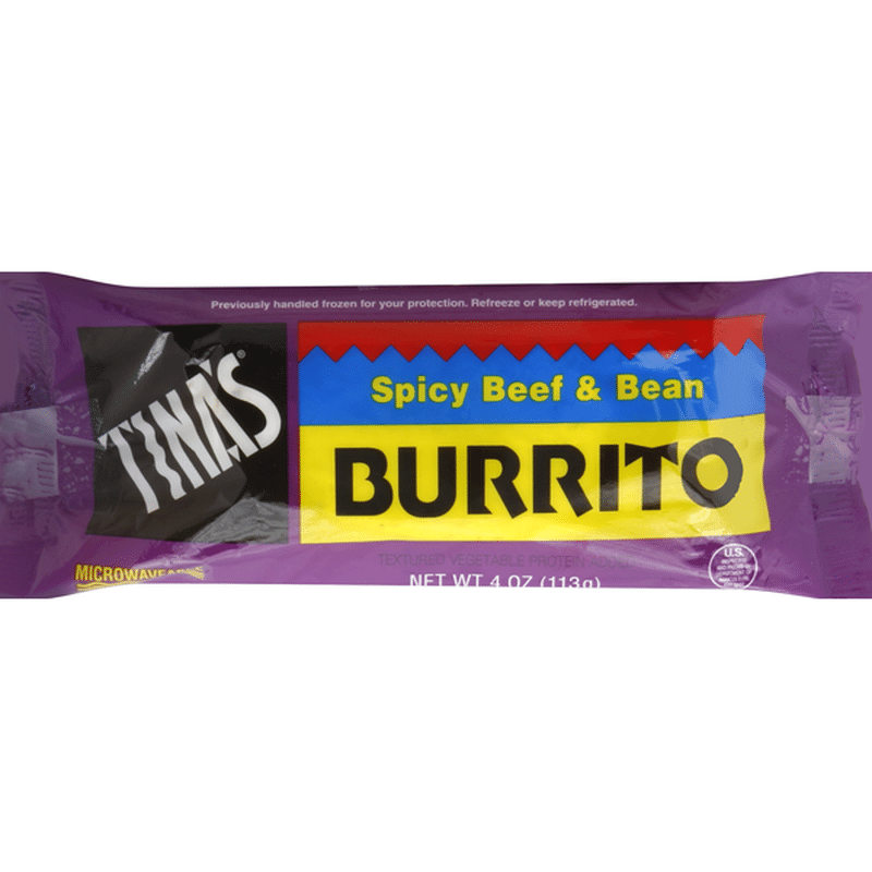 Tina's Burrito, Spicy Beef & Bean (5 oz) - Instacart