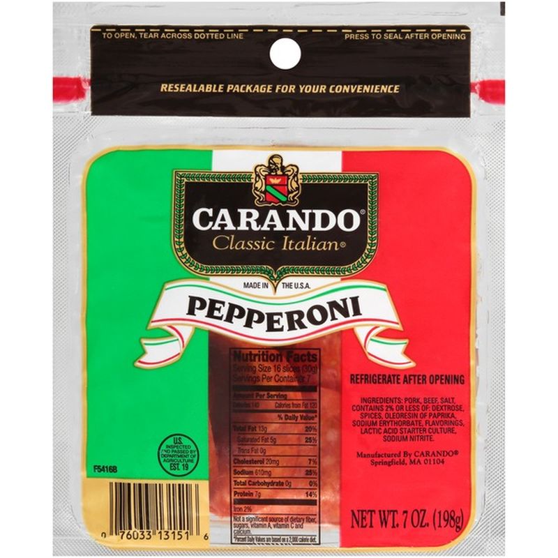 Carando Classic Italian Presliced Pepperoni (7 oz) Instacart