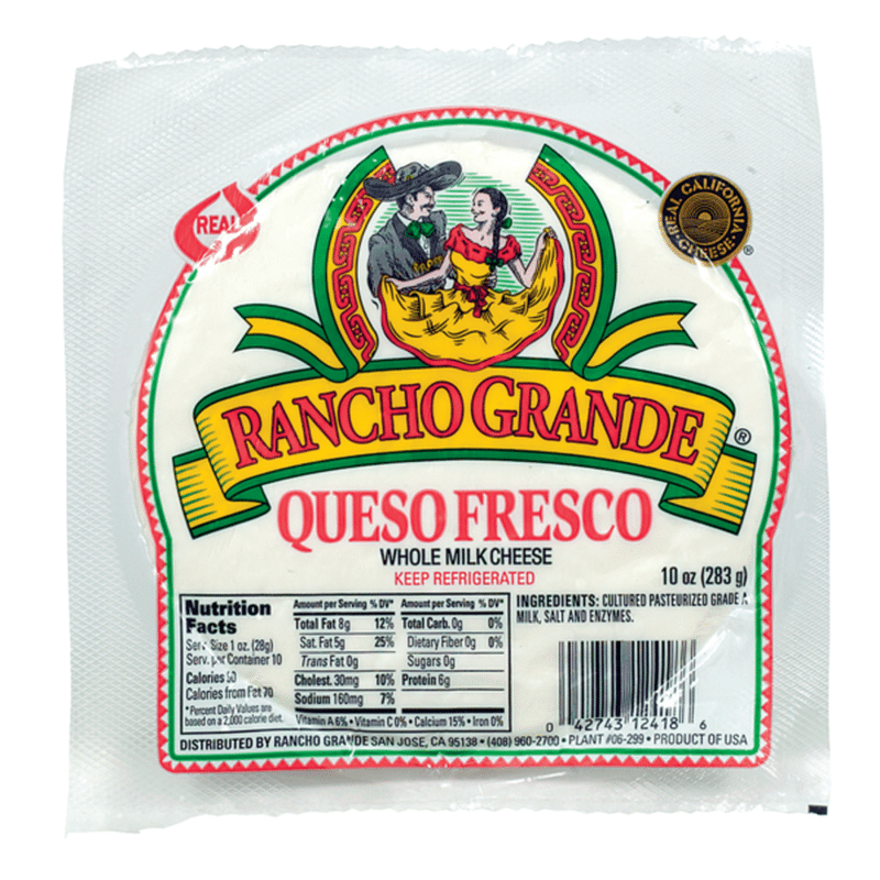 Rancho Grande Cheese, Queso Fresco, Whole Milk (10 oz) - Instacart