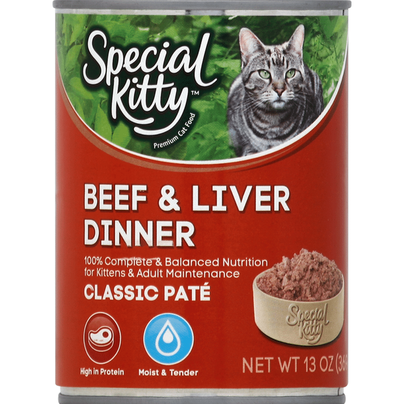 Special Kitty Cat Food, Premium, Classic Pate, Beef & Liver Dinner (13