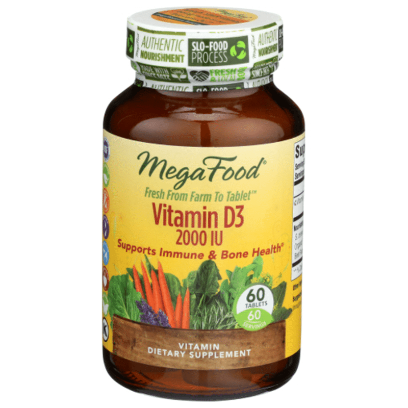 MegaFood Vitamin D3 Dietary Supplement, 2000 Iu (60 ct) from Sprouts