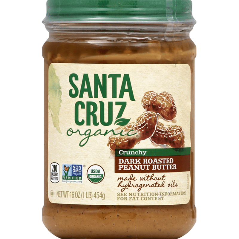 Santa Cruz Peanut Butter, Dark Roasted, Crunchy (16 oz) Instacart