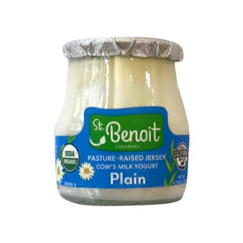 St. Benoit Creamery Plain Yogurt, Organic, A2, Pasture Raised (4.75 oz