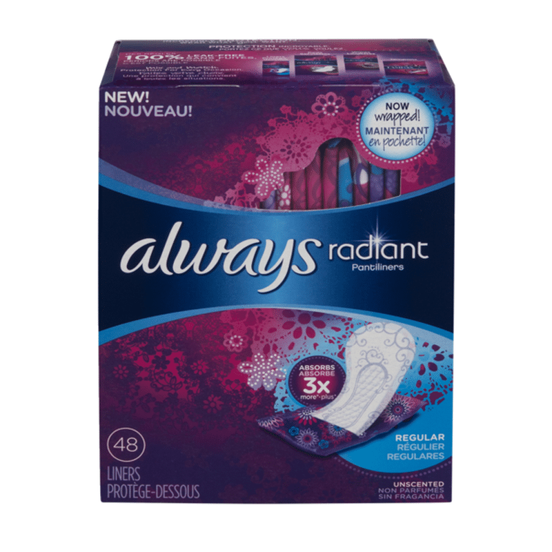 Always Daily Liners Regular Absorbency Unscented (48 ct) from Stop