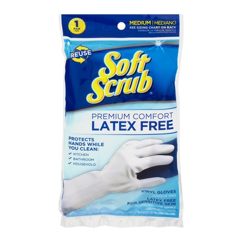 Soft Scrub Gloves, Vinyl, Latex Free, Medium (1 each) from ShopRite
