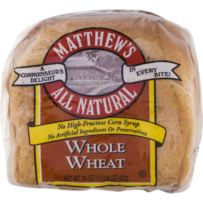 Matthew's All Natural Whole Wheat Bread (24 oz) Instacart