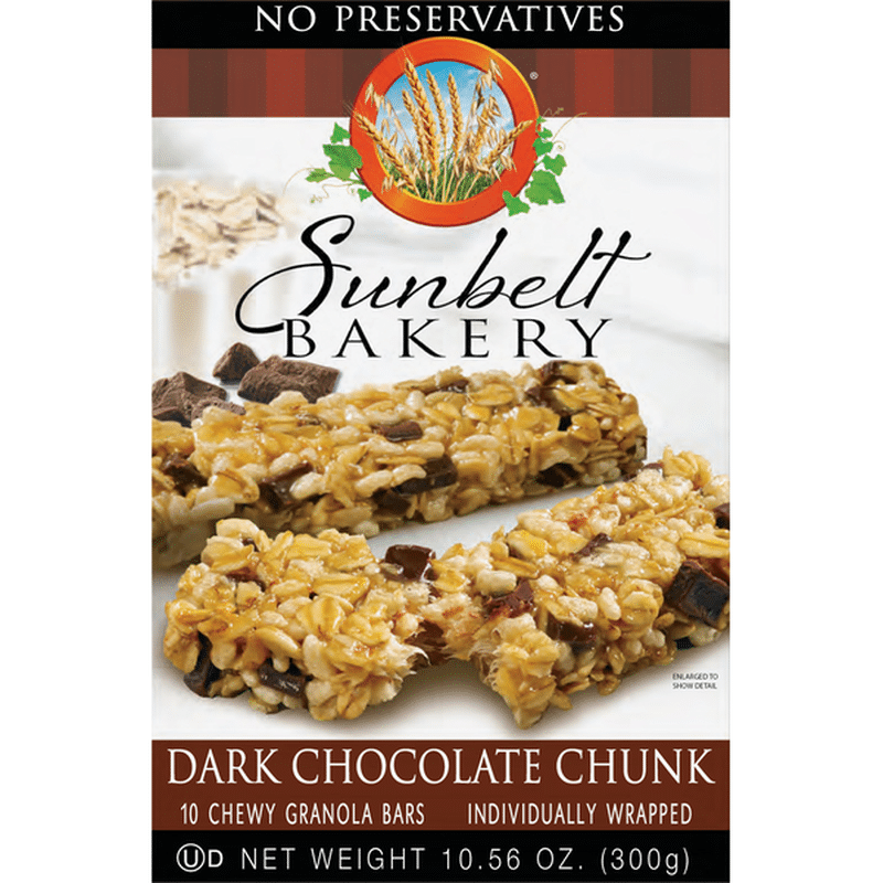 Sunbelt Bakery Granola Bars, Dark Chocolate Chunk, Chewy, 10 Pack (10