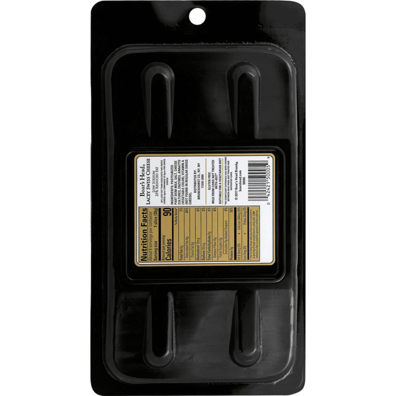 Boar's Head Cheese, Natural, Low Sodium, Lacey Swiss (8 oz) Instacart