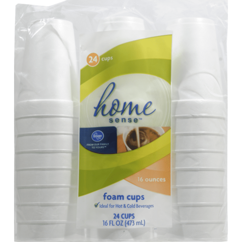 Kroger Home Sense Foam Cups - 16 Ounce