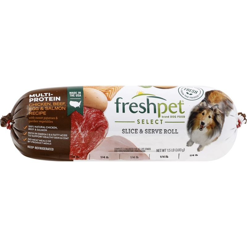 Freshpet Dog Food, MultiProtein, Chicken, Beef, Egg & Salmon Recipe (1