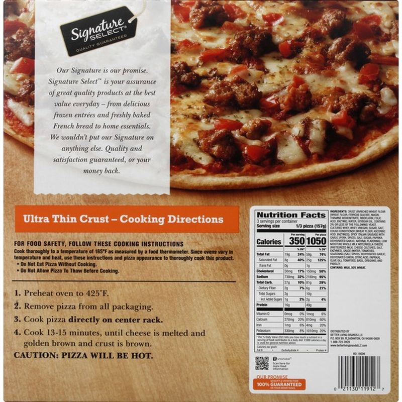 Signature Select Pizza, Spicy Italian Sausage, Ultra Thin Crust (16.6