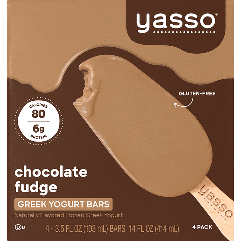 Yasso Yogurt Bars, Greek, Chocolate Fudge, 4 Pack (4 each) from Publix