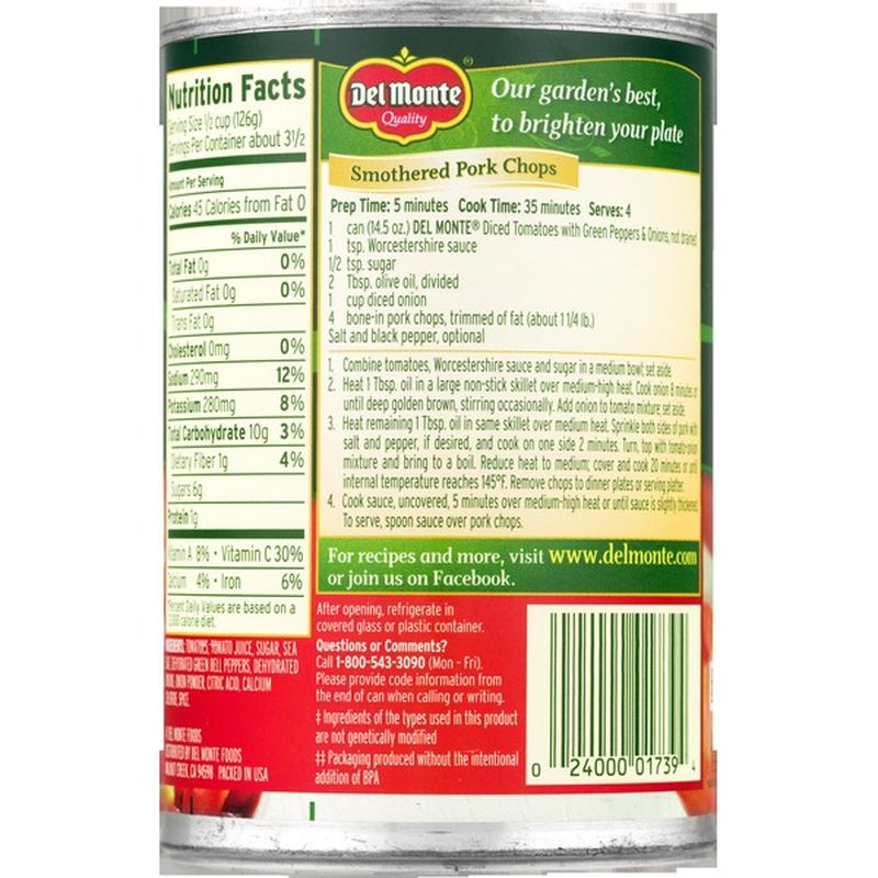 Del Monte Diced Tomatoes with Green Peppers & Onions (14.5 oz) from