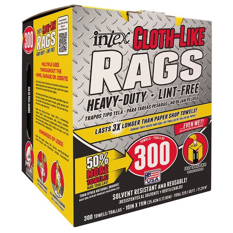 Intex Heavy Duty Lint Free ClothLike Rags Box (300 ct) Instacart