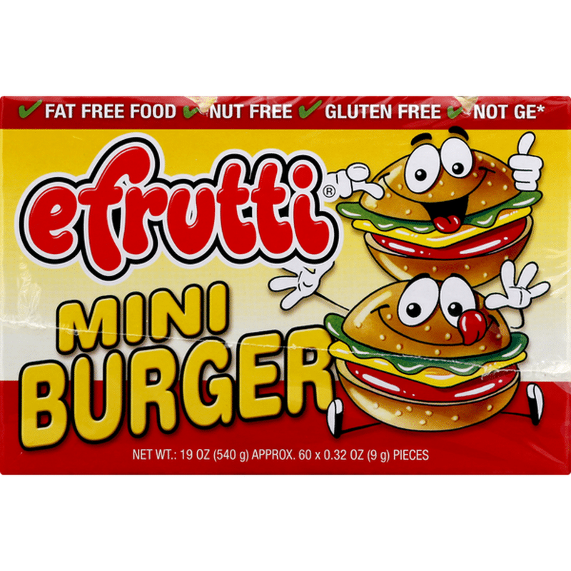 Efrutti Gummi Candy Mini Burger 60 Each Instacart