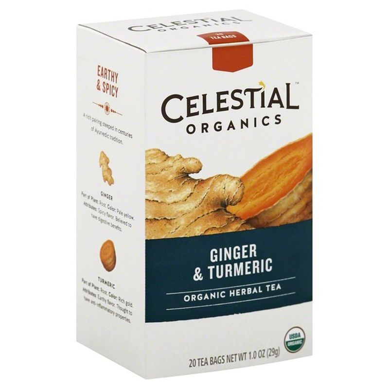 Celestial Seasonings Ginger Turmeric Organic Herbal Tea Ct Instacart