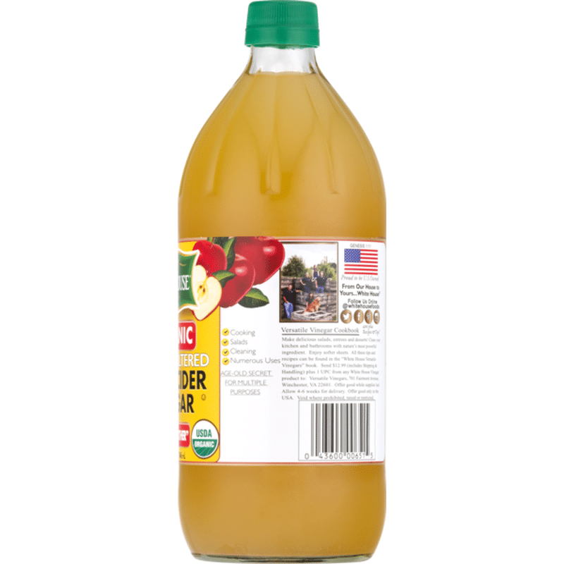 Curated visual reference: Raw Unfiltered Apple Cider Vinegar And Canine Health Reference: White House Organic Apple Cider Vinegar Raw Unfiltered 32 Fl