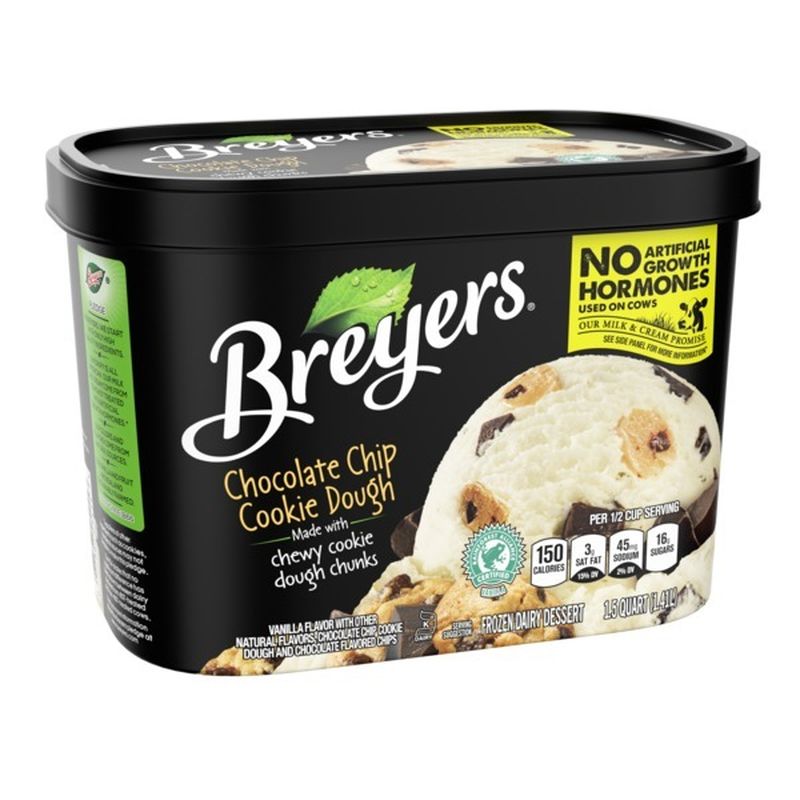 Breyers Frozen Dairy Dessert Chocolate Chip Cookie Dough (48 Oz) From ...