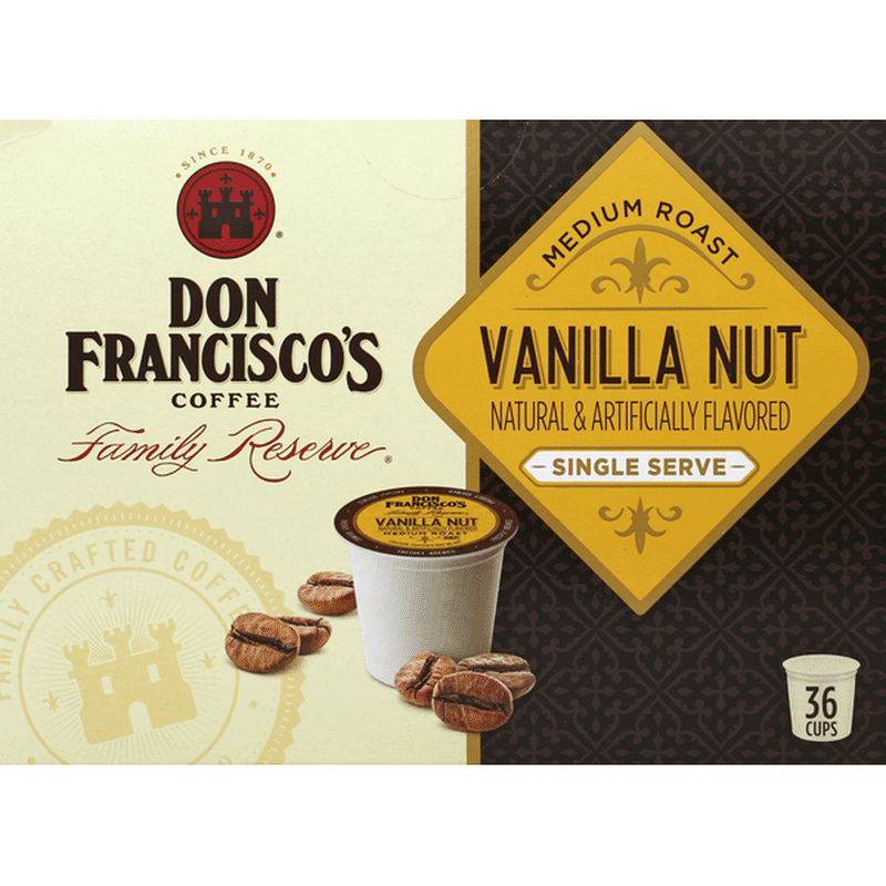 Don Francisco's Coffee, Medium Roast, Vanilla Nut, Single Serve Cups 