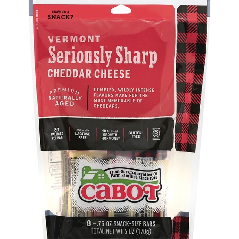 Cabot Cheese, Cheddar, Vermont Seriously Sharp, SnackSize (8 each