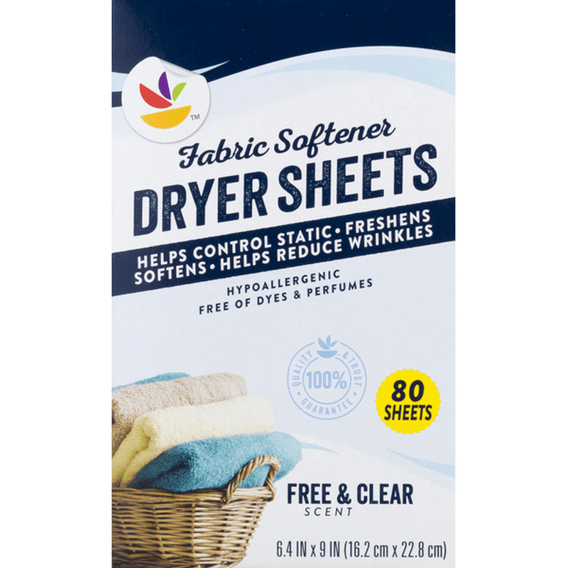 SB Fabric Softener Sheets, Single For The Dryer, Free And Clear (80 ...