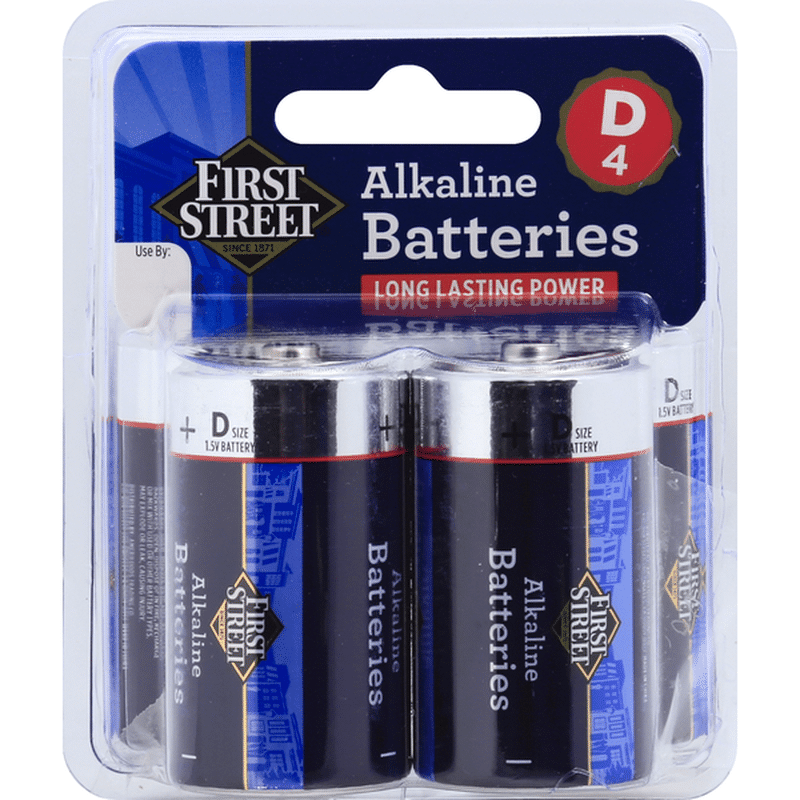First Street Batteries, Alkaline, D4 (4 each) Instacart