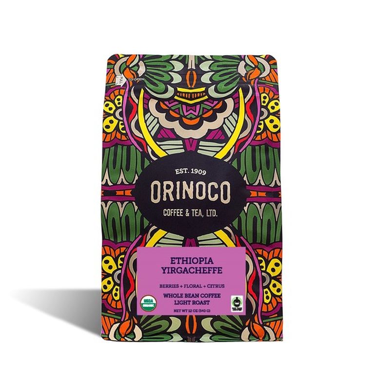 Orinoco Coffee & Tea, Ltd. Ethiopia Yirgacheffe Whole Bean Coffee (12