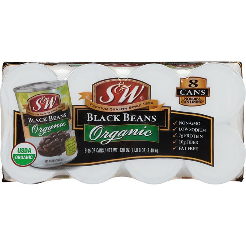 S&W Organic Black Beans, 8 pack (15 oz) Instacart