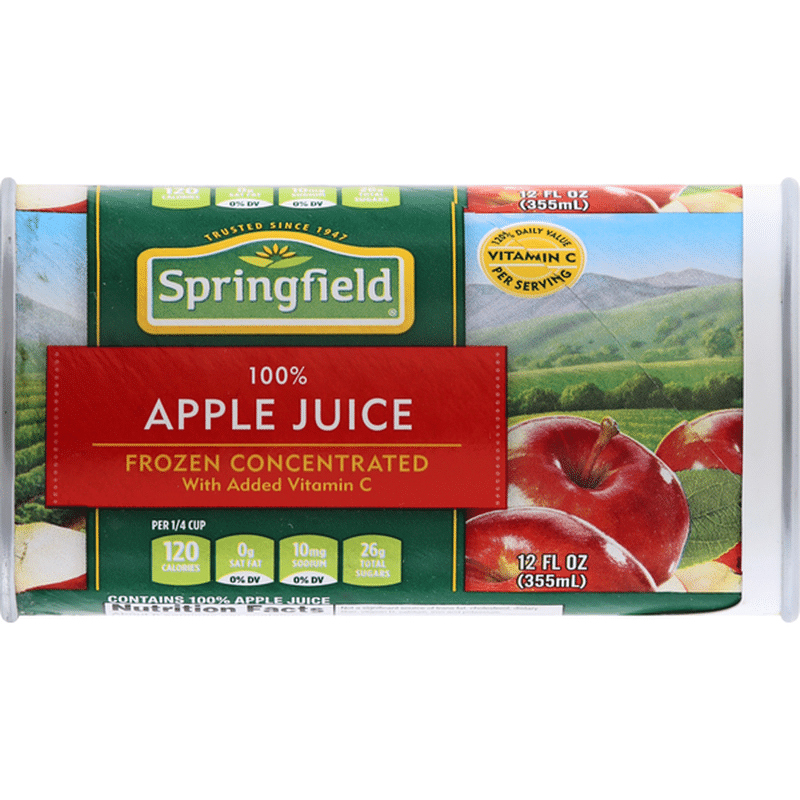Springfield Apple Juice, 100, Frozen Concentrated (12 oz) Instacart