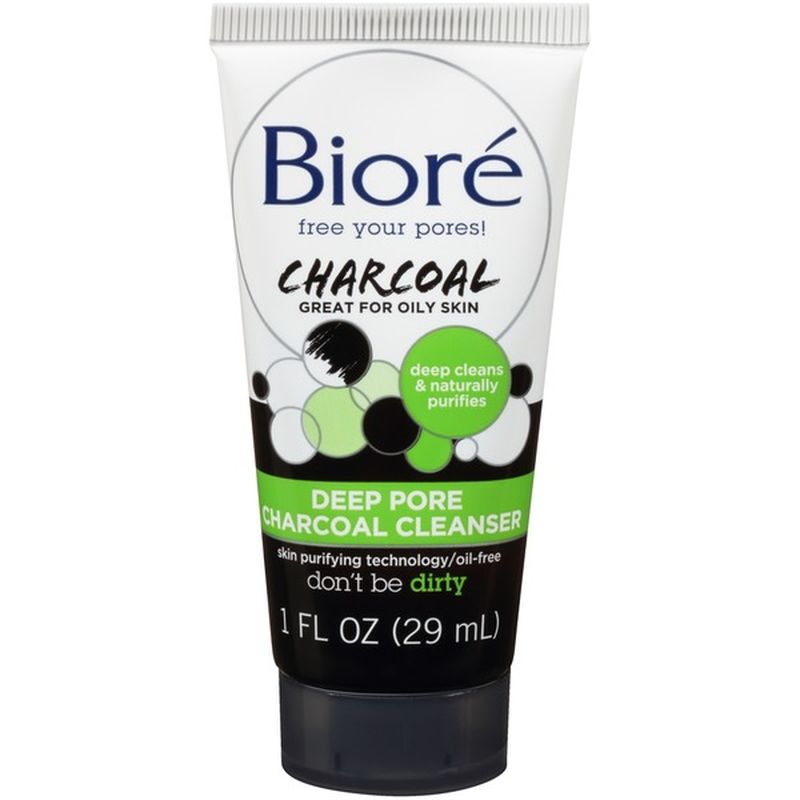 Bioré Charcoal Face Wash, Daily Face Cleanser for Deep Pore Cleansing (30 fl oz) Instacart